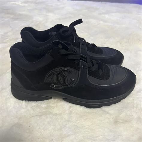 full black chanel trainers|chanel suede trainers stockx.